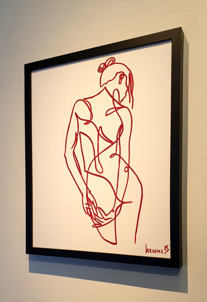 Liesens - He is on my mind ( handpainted on canvas) met lijst #3.2