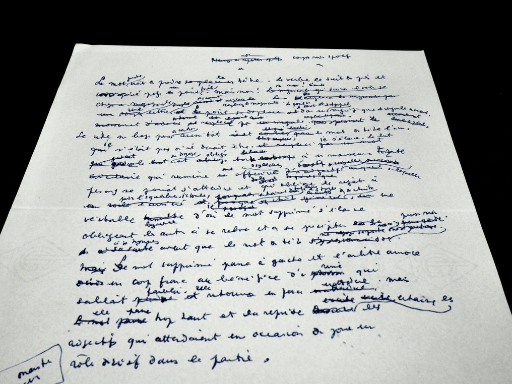 Jean COCTEAU - Poème autographe - "l'accordéonaniste" - Inédit - 1952 #2.1