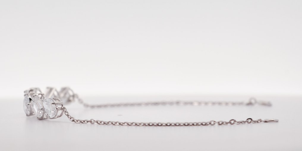 Zonder minimumprijs - Armband - 14 karaat Witgoud - 3.92ct. tw. Diamant (Lab-grown) #4.3