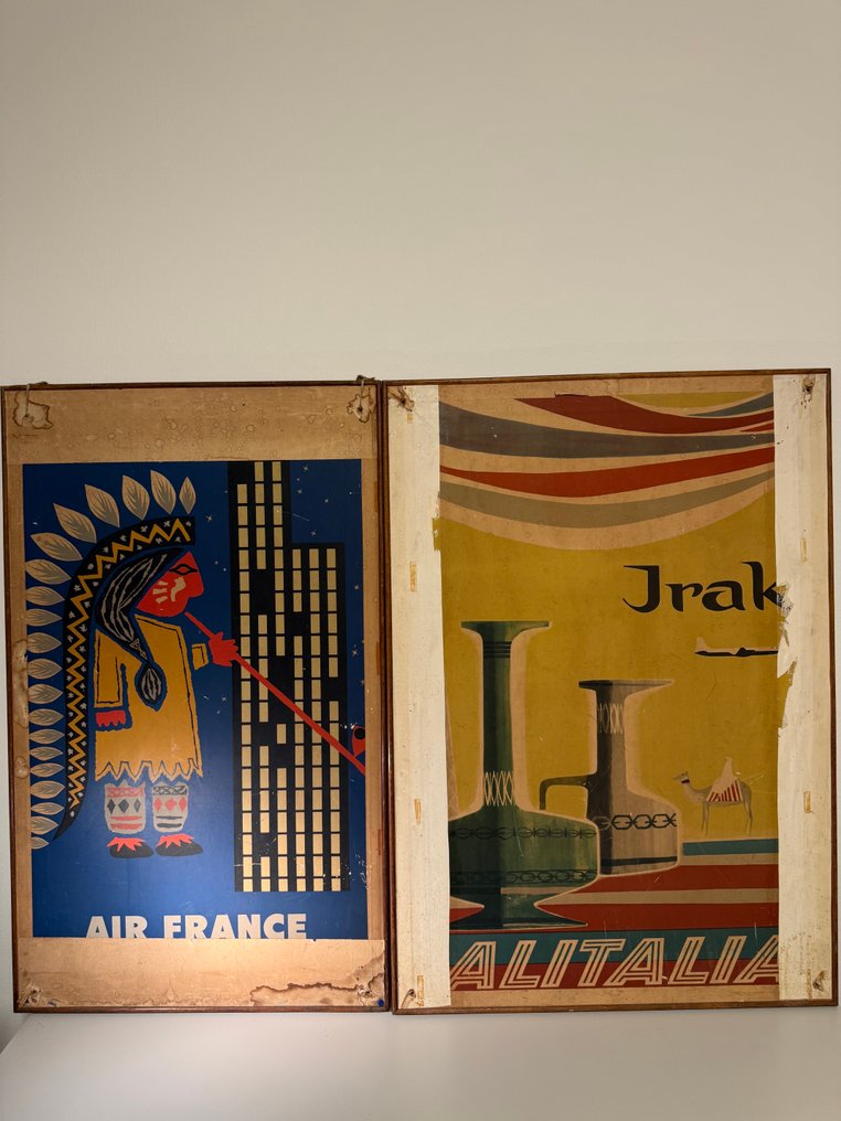 Alitalia Air France - Διαφημιστική πινακίδα (2) - Ξύλο #1.0