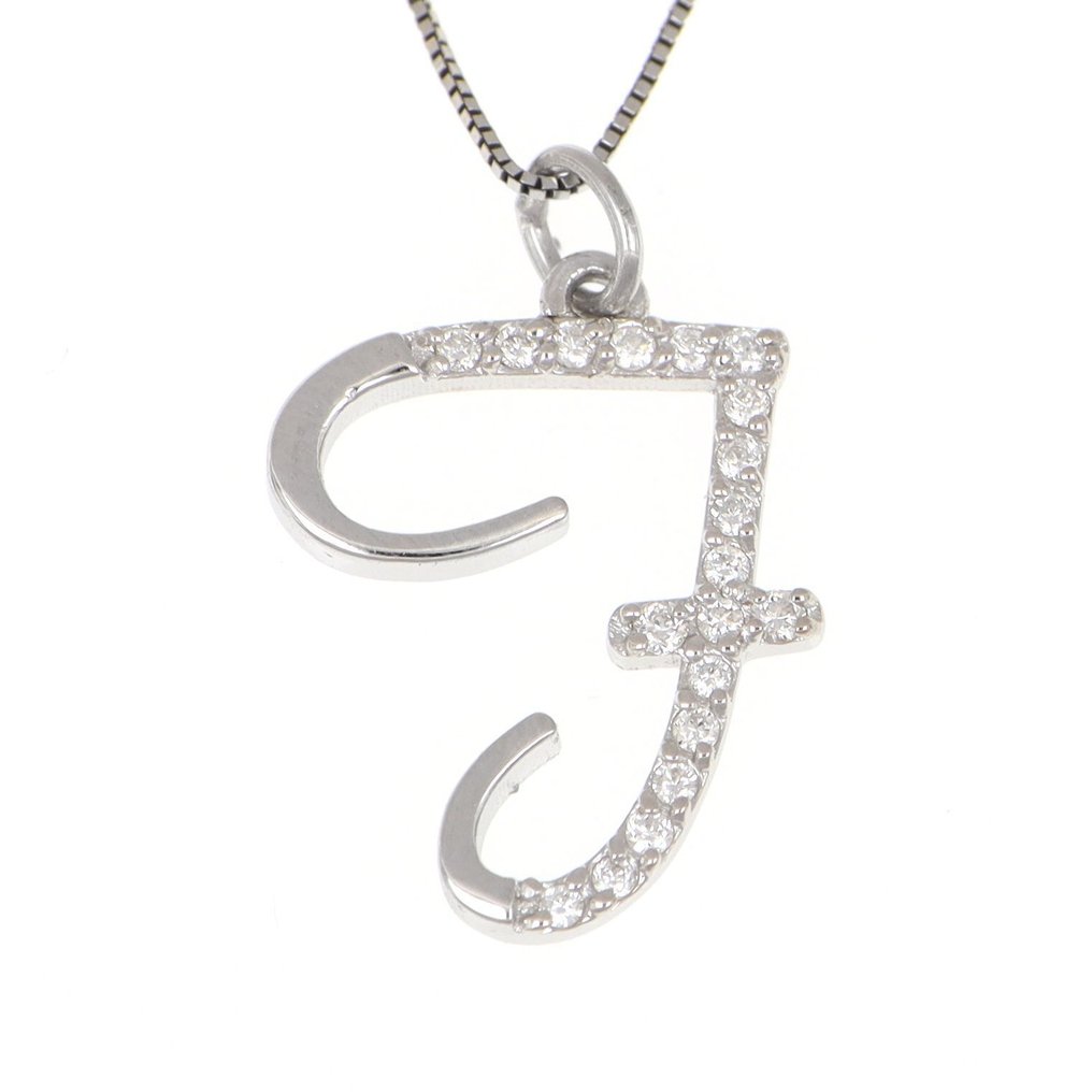 沒有保留價 - 吊墜頸鏈 - 18 克拉 白金 鉆石 (天然)  #1.0