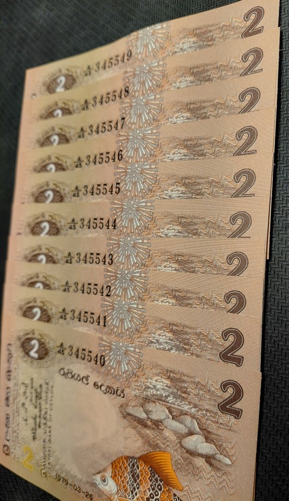 Ceylon. - 10 x 2 Rupees - 1979 - Consecutive - Pick 83  (Nincs minimálár) #1.0