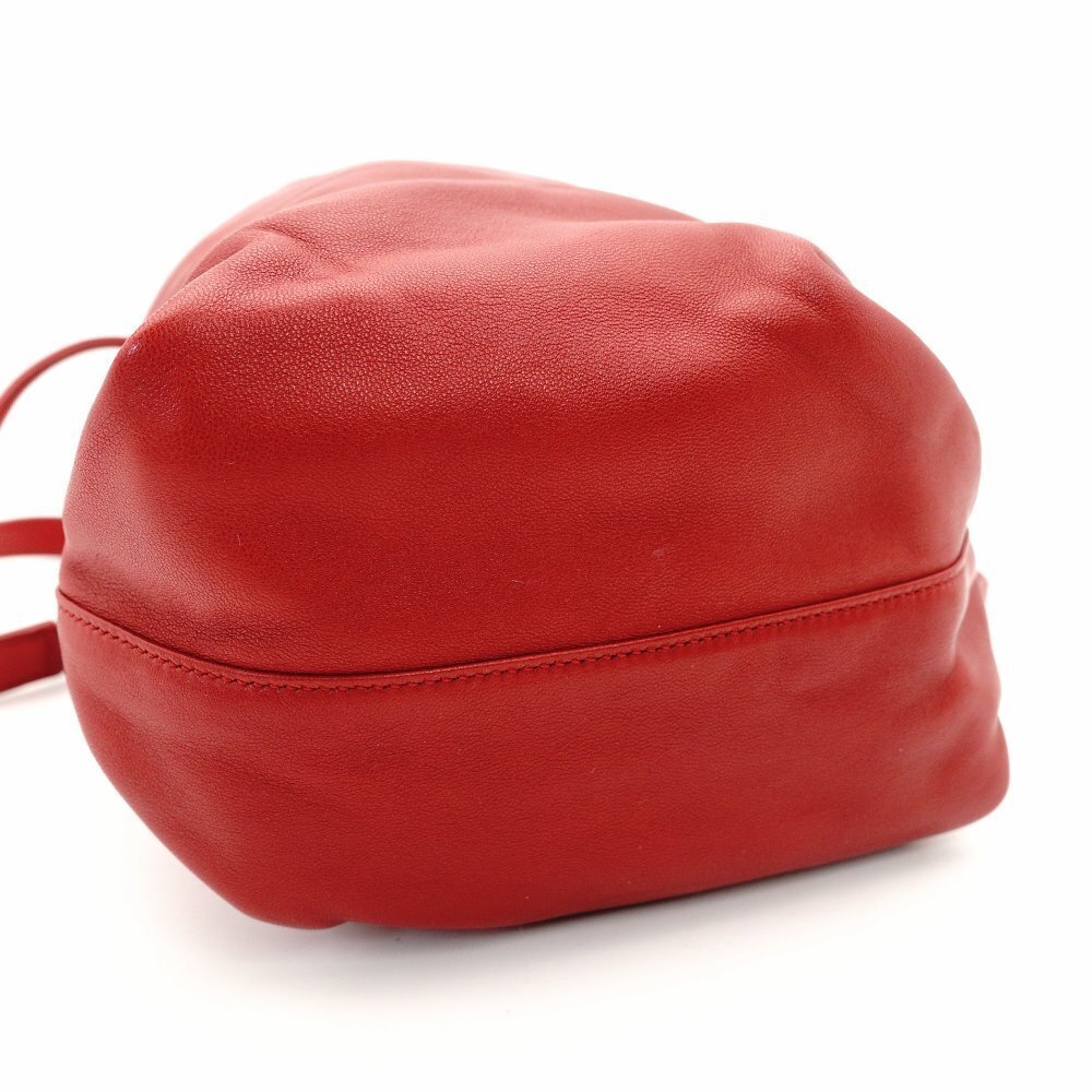 Saint Laurent - SAINT LAURENT Teddy Small Drawstring Shoulder Bag Red Leather Red Chain Crossbody - Shoulder bag #4.3