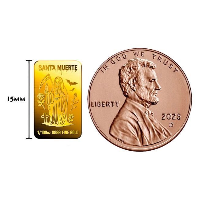 1/100 Troy Ounce - Goud .999 - Scottsdale - Gold Bar Santa Muerte (With Box)  (Zonder minimumprijs) #3.2