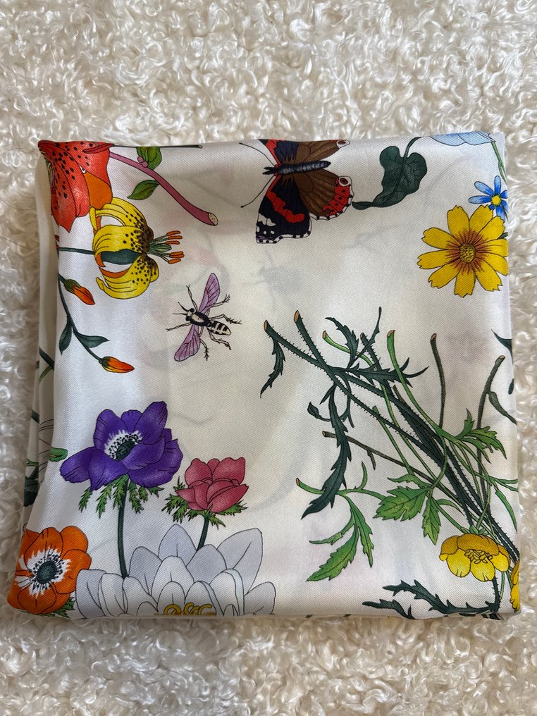 Gucci - 印图开司米围巾 #1.0