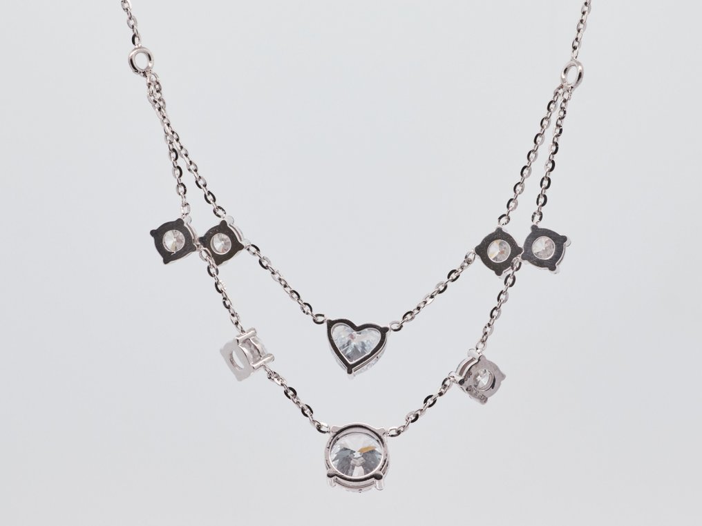 沒有保留價 - 頸鏈 - 14 克拉 白金 -  3.34ct. tw. 鉆石 (實驗室培育) - 鉆石 #3.2