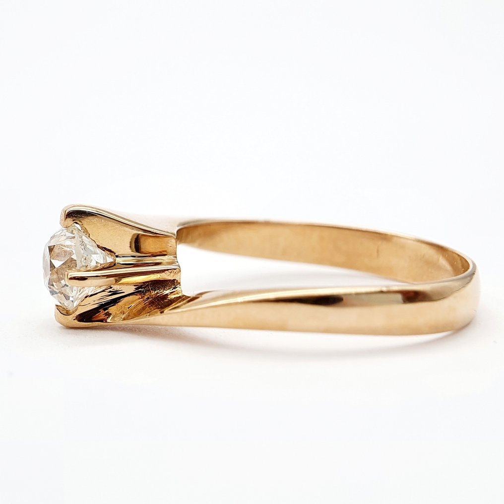 Δαχτυλίδι - 14 καράτια Ροζ χρυσό -  0.52ct. tw. Διαμάντι (Φυσικό) - Πιστοποιητικό IGE #4.3