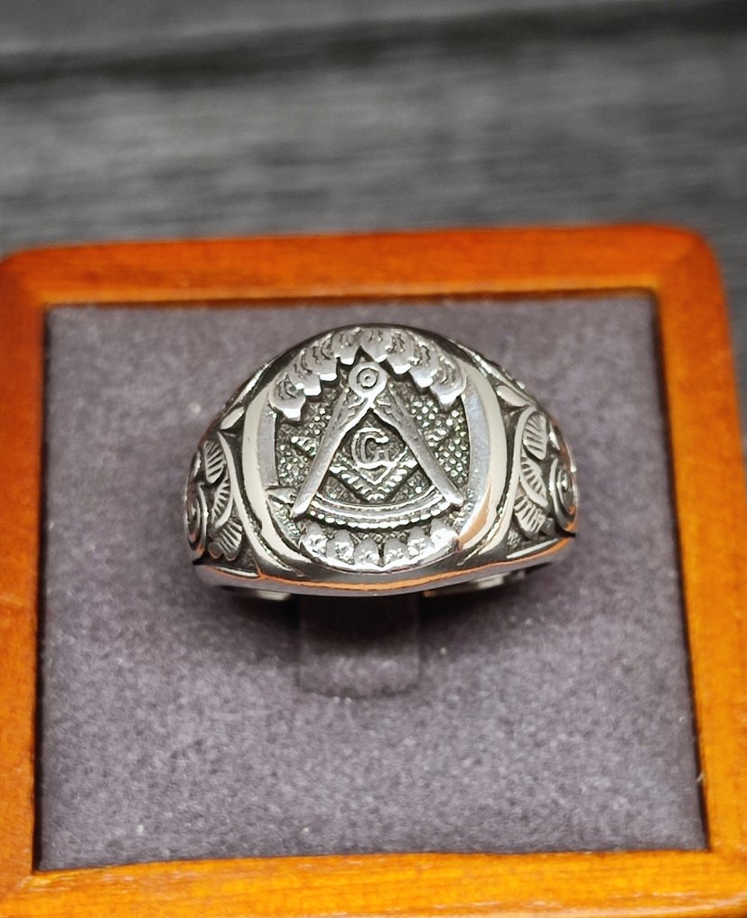 Motards - Silver .925 Free Masons Ring #1.0