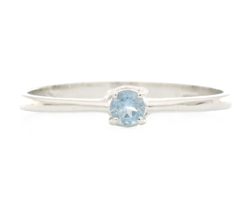 沒有保留價 - 戒指 - 18 克拉 白金 -  0.10ct. tw. 黃玉 #1.0