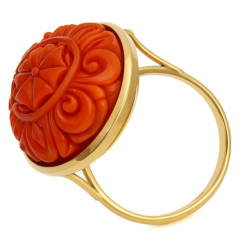 Δαχτυλίδι - 18 καράτια Κίτρινο χρυσό Κοράλλι #1.0