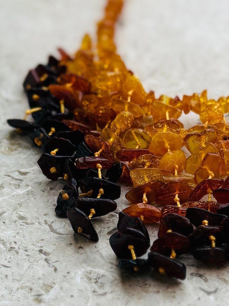 Κεχριμπάρι Κολιέ από φυσική Βαλτική Βηρύλλιο- 52 g - (1) #1.0