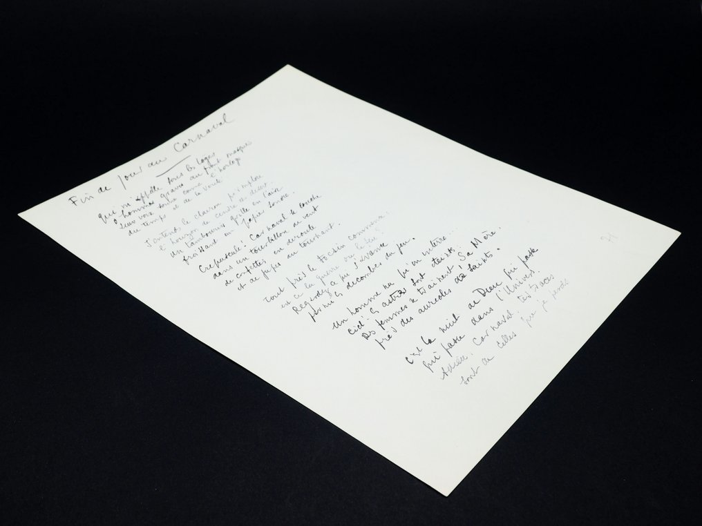 Max JACOB - poème autographe - Fin de jour au Carnaval - 1900 #4.3