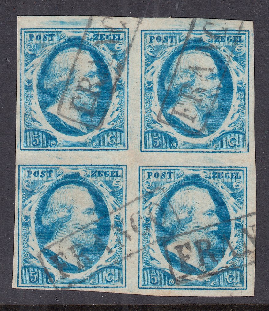 Ολλανδία 1852 - Βασιλιάς Willem III, σε τετράγωνο. - NVPH 1 #1.0