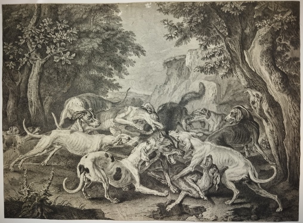François Joullain (1697 - 1778) - Cani che si avventano su un lupo #1.0