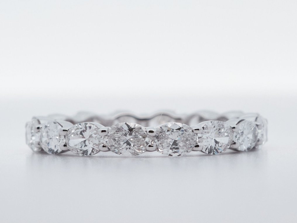 Ei pohjahintaa - Sormus - 14 kt. Valkokulta -  2.42ct. tw. Timantti (Laboratoriossa kasvatettu) #1.0