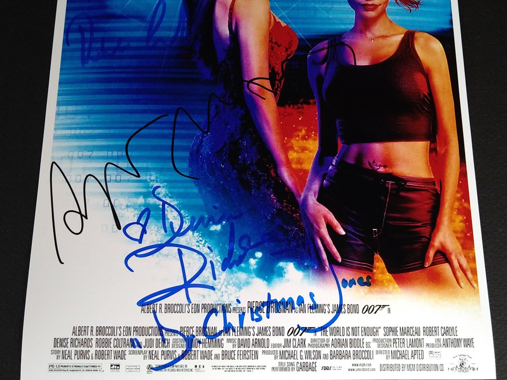 James Bond 007: The World is Not Enough - Robert Carlyle + Sophie Marceau + Denise Richards - Triple signed photo with COA #2.1