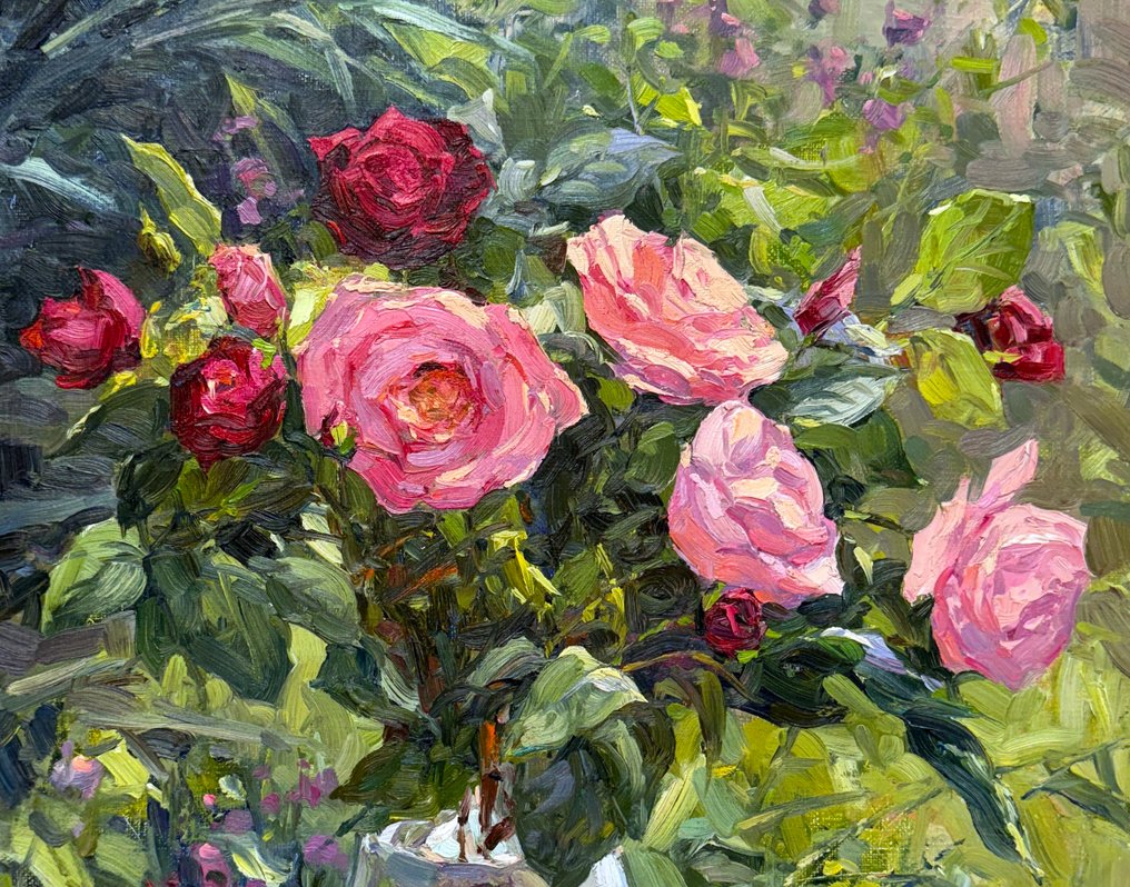 Sergei Flitov (1964) - Roses dans un Vase Transparent #2.1