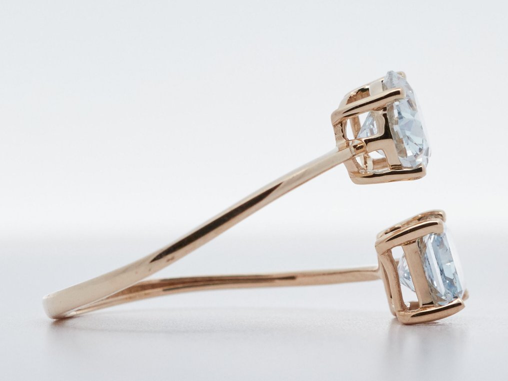 Zonder minimumprijs - Ring - 14 karaat Geel goud -  2.09ct. tw. Diamant (Lab-grown) #2.1