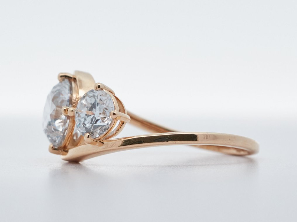 Ei pohjahintaa - Sormus - 14 kt. Keltakulta -  2.06ct. tw. Timantti (Laboratoriossa kasvatettu) - Timantti #4.3