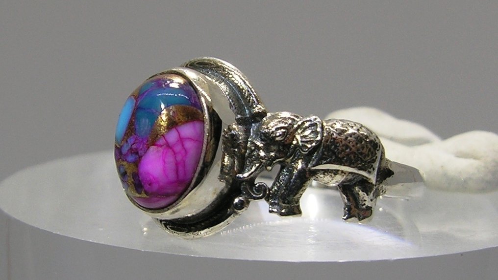 Turkis Ring - Højde: 24 mm - Bredde: 19 mm- 3.05 g - (1) #4.3