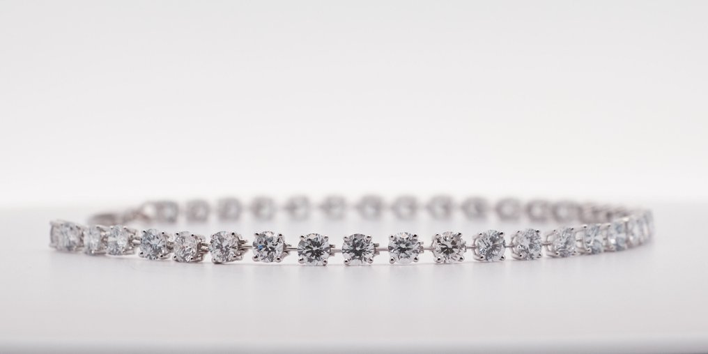 Zonder minimumprijs - Armband - 14 karaat Witgoud - 5.62ct. tw. Diamant (Lab-grown) #2.1