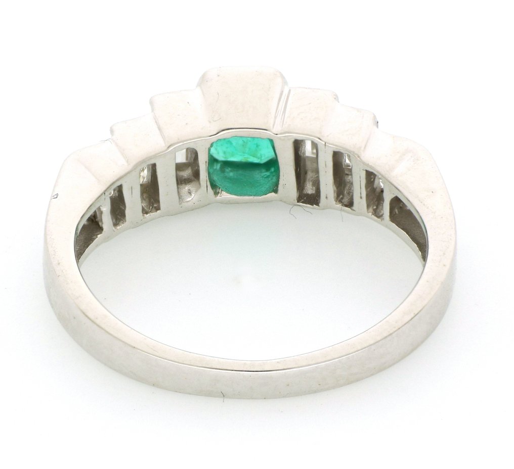 Ingen mindstepris - Ring - 18 kraat Hvidguld -  0.50ct. tw. Smaragd - Diamant #4.3