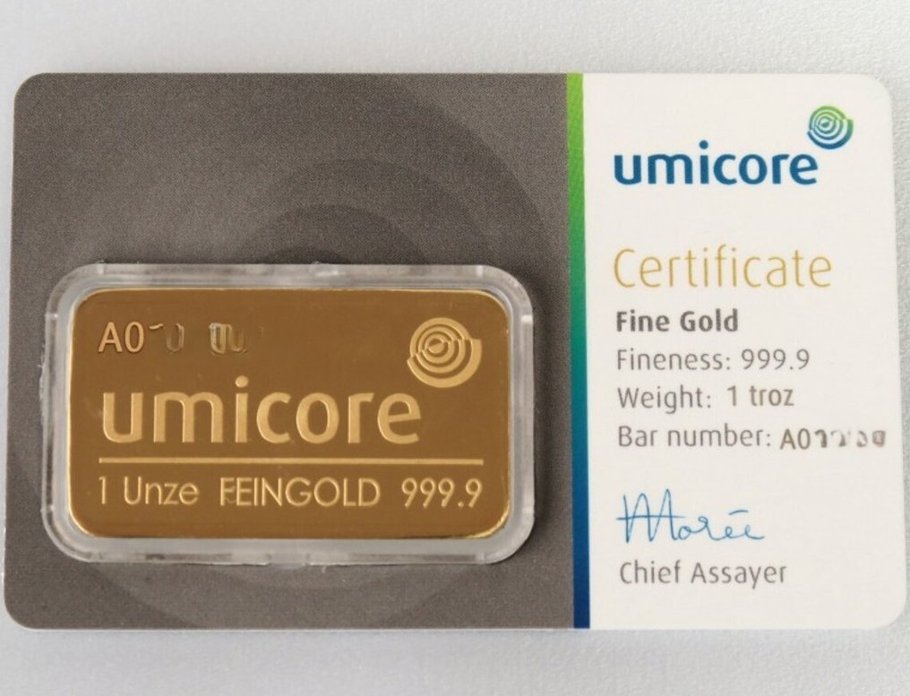 1 Troy Ounce - Aur .999 - Umicore - Sigilat și cu certificat #1.0