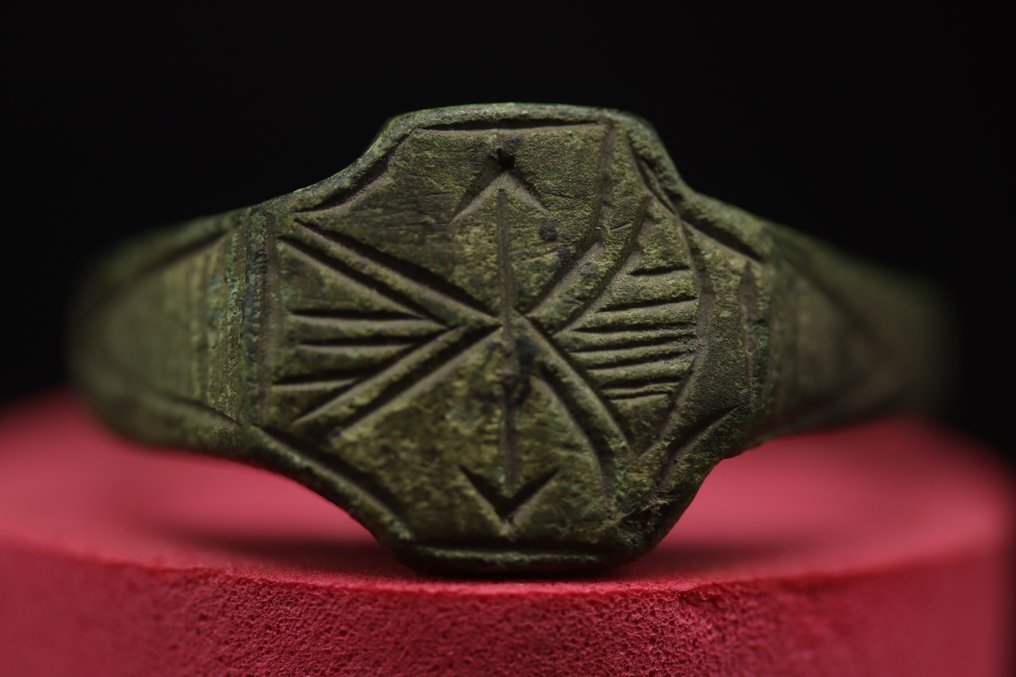 Μεσαιωνικός (Γοτθικός) Διακοσμητικό Χάλκινο Βέλος δαχτυλίδι - 2.9 cm  (χωρίς τιμή ασφαλείας) #1.0