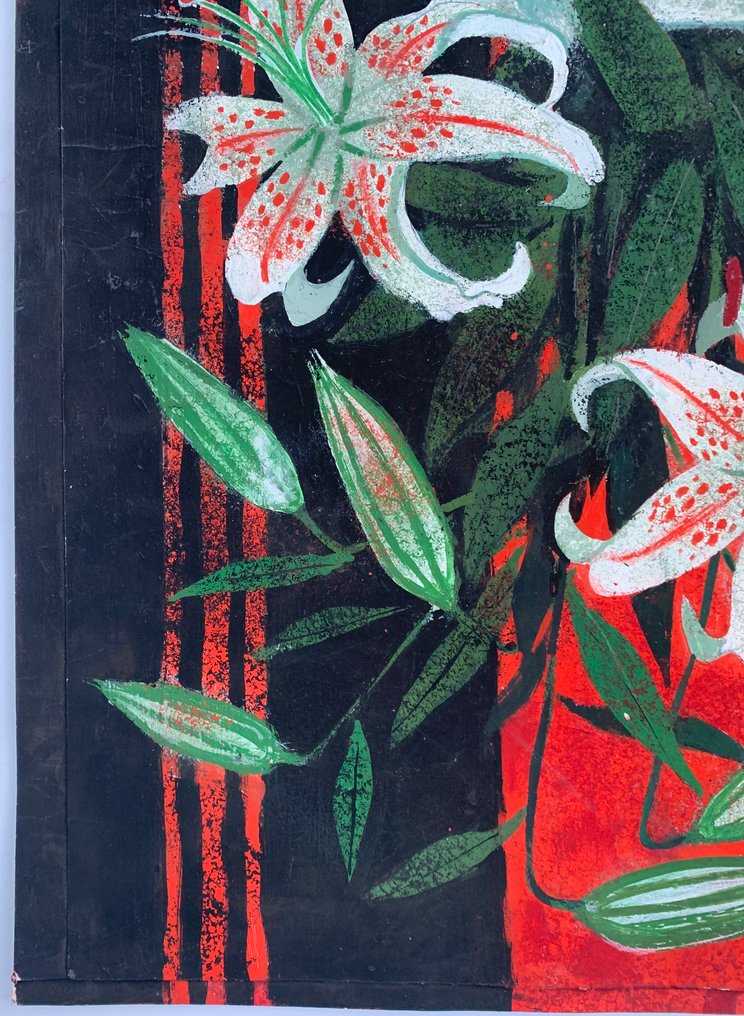 Yves Ganne (1931-2019) - Bouquet de Fleurs au pichet de Faience (Vendu sans Prix de reserve). #4.3