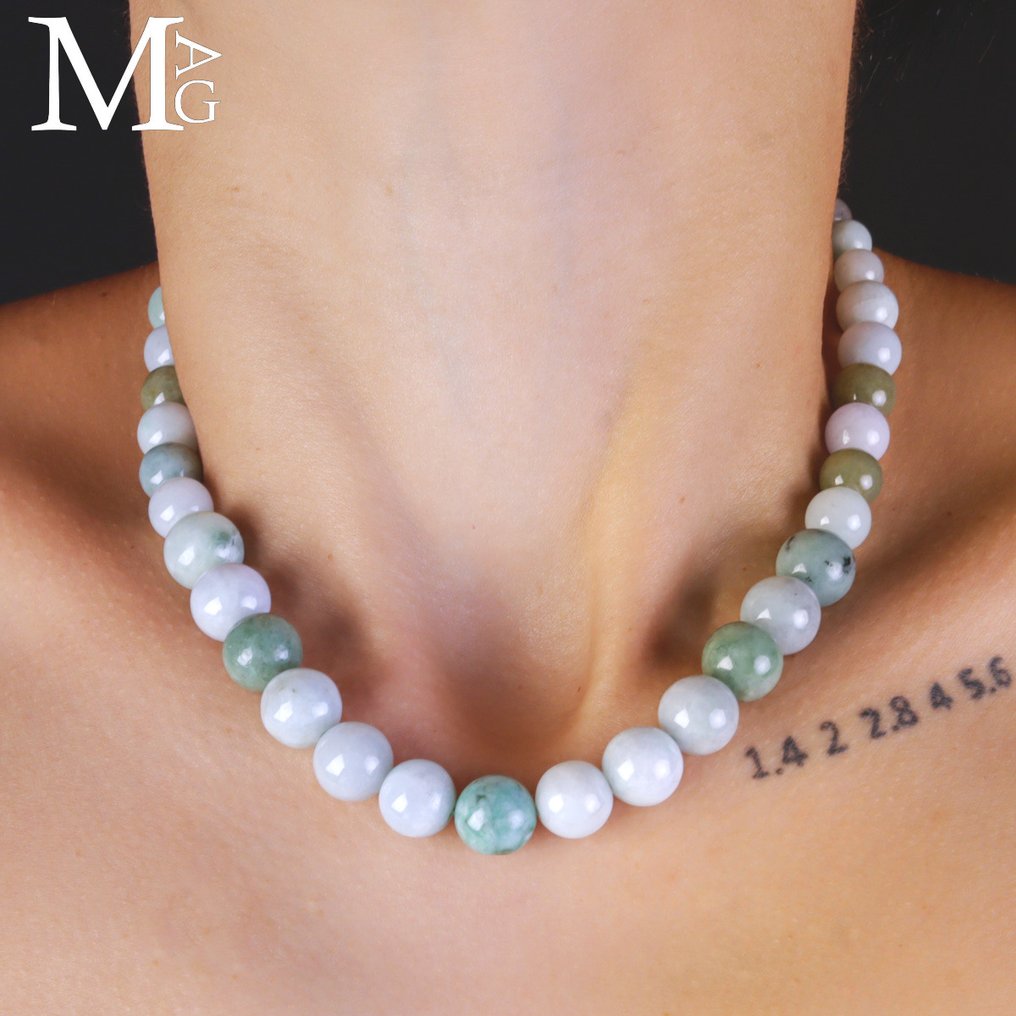 Κολιέ από πολύχρωμα φυσικά πετράδια τσάκρα από Γουατεμάλα. - Ύψος: 425 mm - Πλάτος: 13 mm- 80 g #1.0