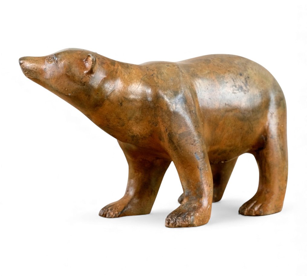 Pierre Chenet (XX-XXI) - Sculpture, Polar Bear - 20 cm in length - Francois Pompon style - 10 cm - Bronze #4.3