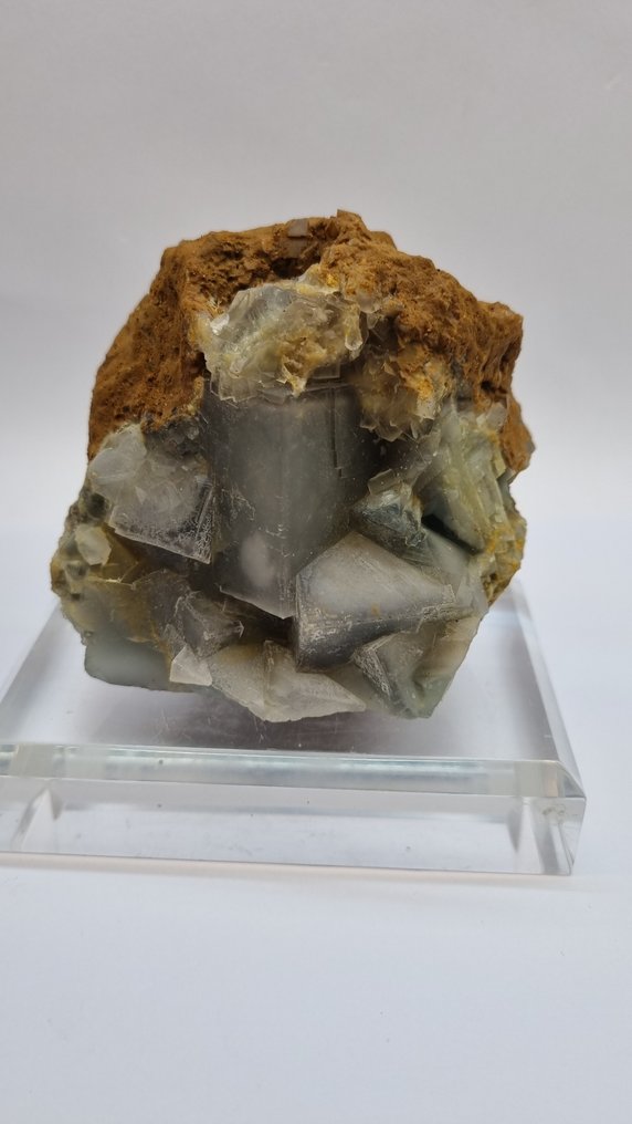 萤石 水晶矩晶体 - 高度: 9 cm - 宽度: 8.5 cm- 830 g - (1) #1.0