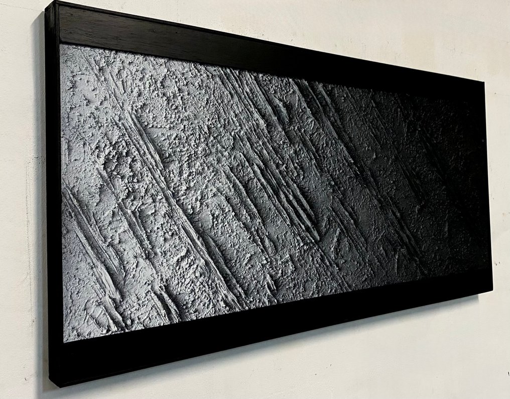 Jacopo Mattia Alegiani - LIght on black - Work already stretched and framed - ready to Hang ! #1.0