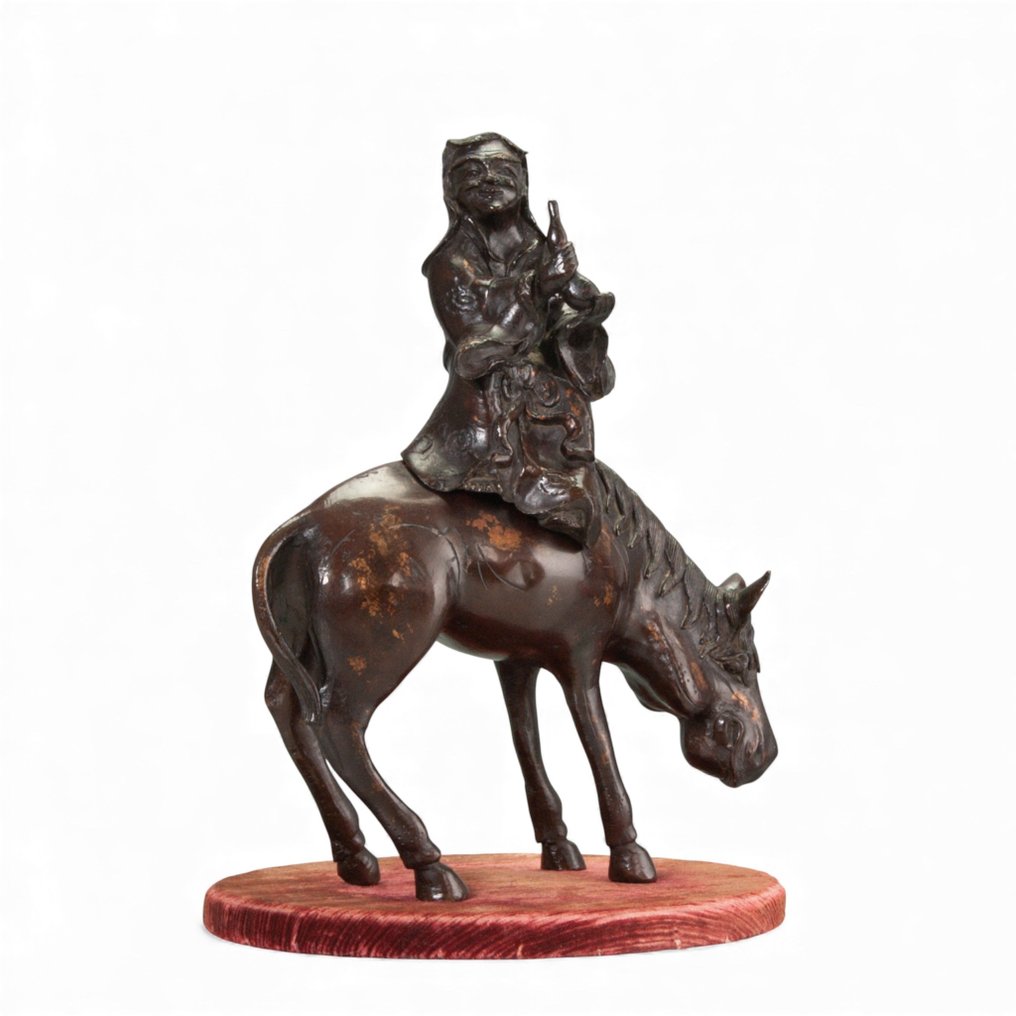 Een paar bronzen sculpturen - Zhang Guo Lao - 19e eeuw - Bronze - Kina - Qing-dynastiet (1644-1911) #2.1