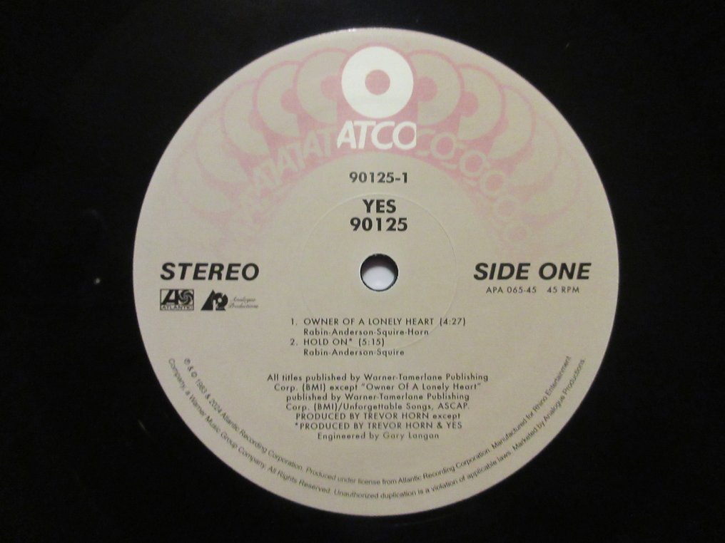 Yes - 90125 - Limited Edition - Atlantic 75 Audiophile Series - Album 2 x LP (album doppio) - 180 grammi - 2024 #4.3