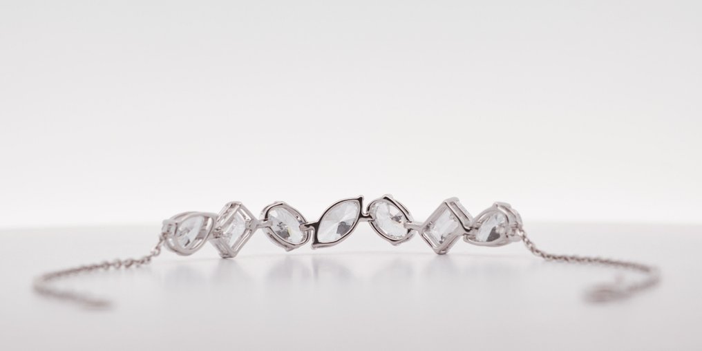 Zonder minimumprijs - Armband - 14 karaat Witgoud - 3.92ct. tw. Diamant (Lab-grown) #3.2