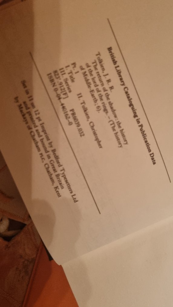 J.R.R. Tolkien; Christopher Tolkien (editor) - History of Middle Earth - 6 - The Return of the Shadow - 1988-1989 #3.2
