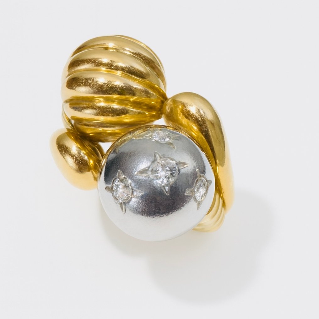 Δαχτυλίδι - 18 καράτια Κίτρινο χρυσό, Λευκός χρυσός -  0.24ct. tw. Διαμάντι (Φυσικό)  - Διαμάντι - Colore G - VVS #4.3