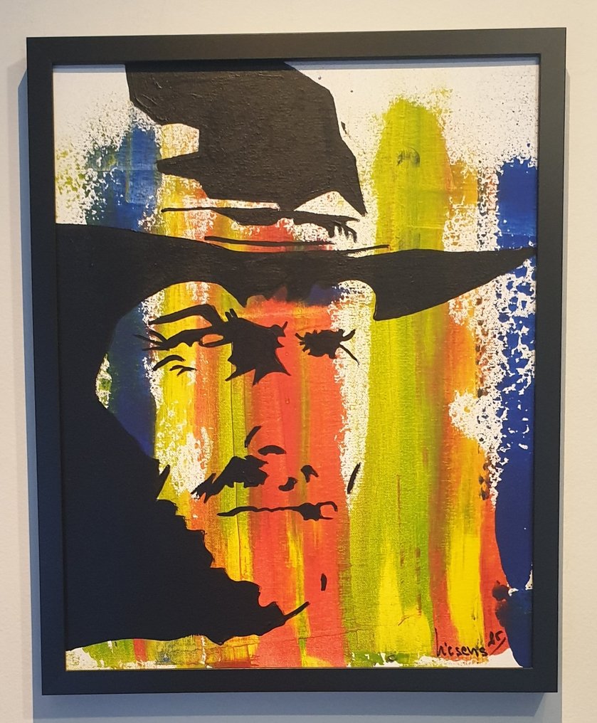 Liesens - David Bowie (handpainted on canvas) met lijst #4.3