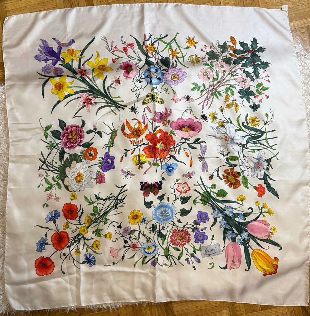 Gucci - 印图开司米围巾 #1.0