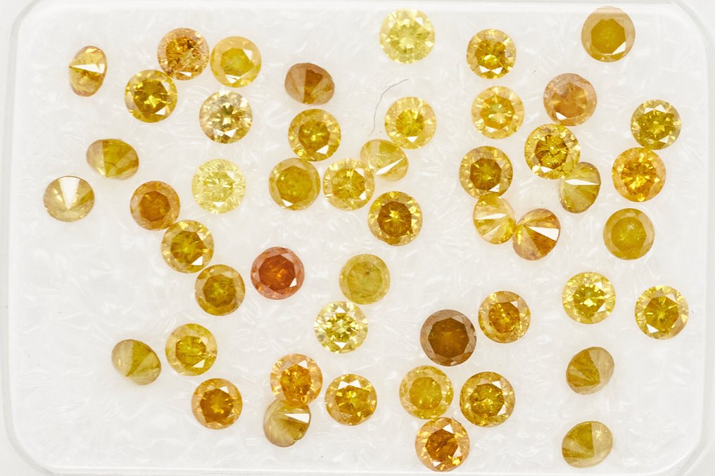 没有保留价 - 49 pcs 钻石  (天然)  - 1.10 ct - 圆形 - I2 内含二级, I3 - 安特卫普宝石报告（GRA） #1.0