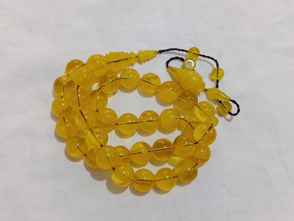  Rozenkrans - Amber - 1970-1980 - Zeldzame gebedskralen rozenkrans.  #1.0