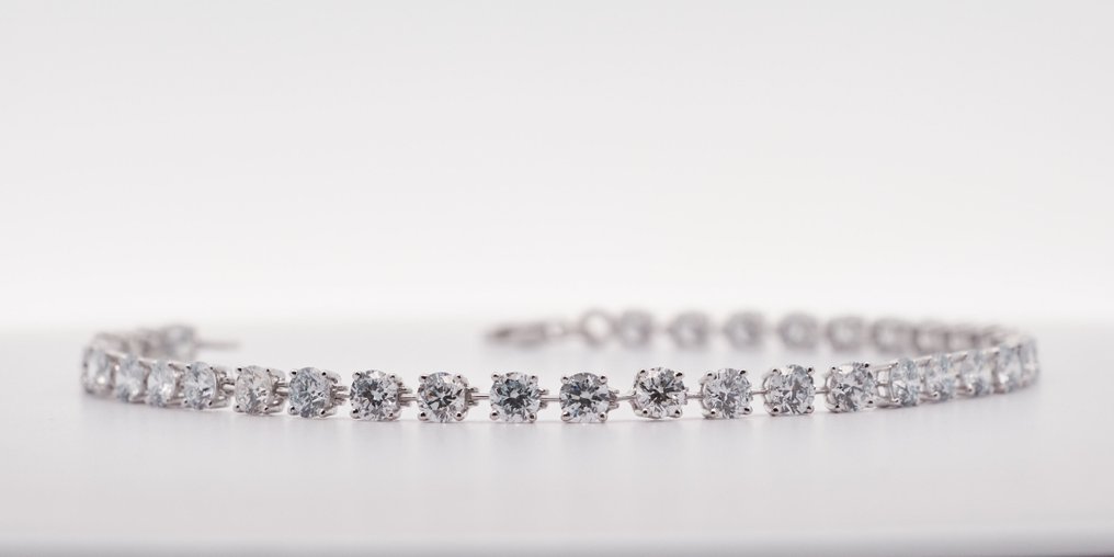 Zonder minimumprijs - Armband - 14 karaat Witgoud - 5.62ct. tw. Diamant (Lab-grown) #1.0