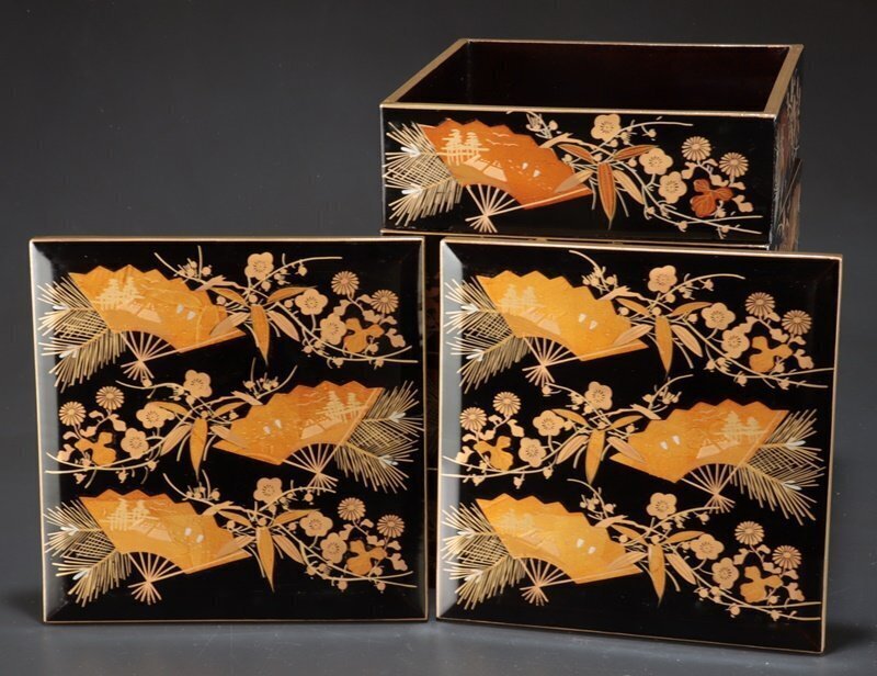 Yume Sanuki - Wooden 4 Tiered Box with Makie Lacquerware - Κουτί - Ξύλο #4.3