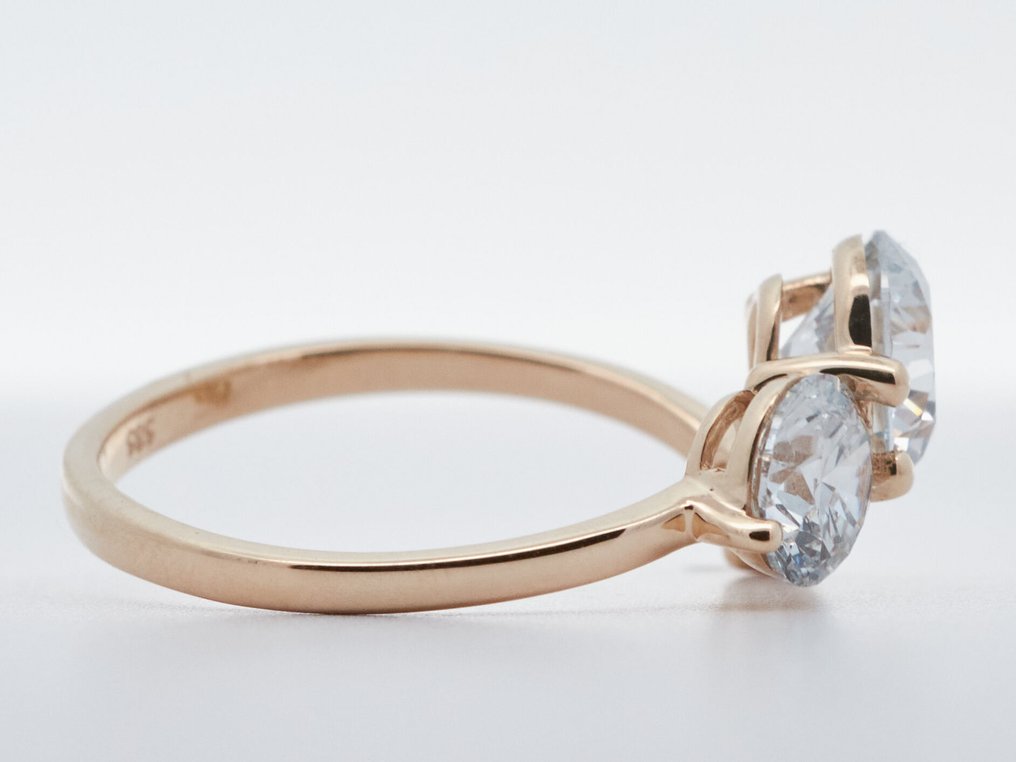 Ei pohjahintaa - Sormus - 14 kt. Keltakulta -  2.41ct. tw. Timantti (Laboratoriossa kasvatettu) - Timantti #2.1