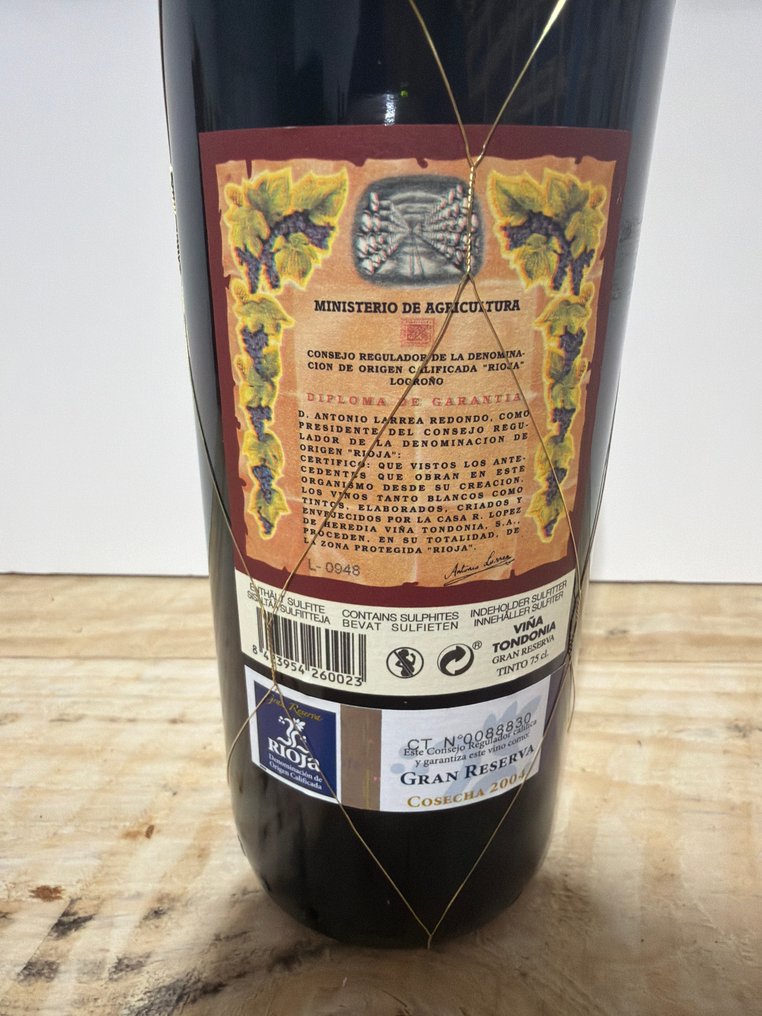 2004 R. López de Heredia, Viña Tondonia - Ριόχα Gran Reserva - 1 Φιάλη (0,75L) #3.2