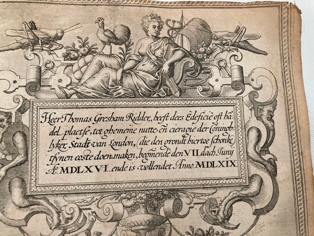 Storbritannia - London; Frans Hogenberg - View of the exterior of the Royal Exchange & View of the interior of the Royal Exchange [c. 1569] - 1561-1580 #3.2