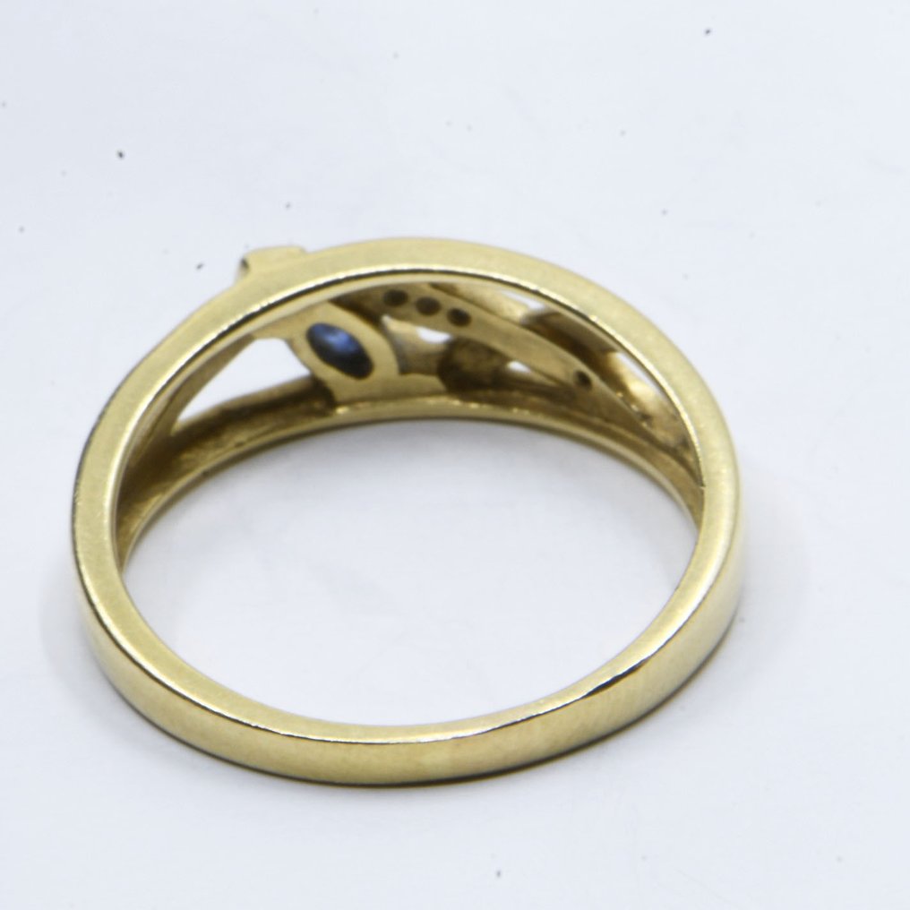 Ring - 18 karaat Geel goud Saffier - Diamant #3.2