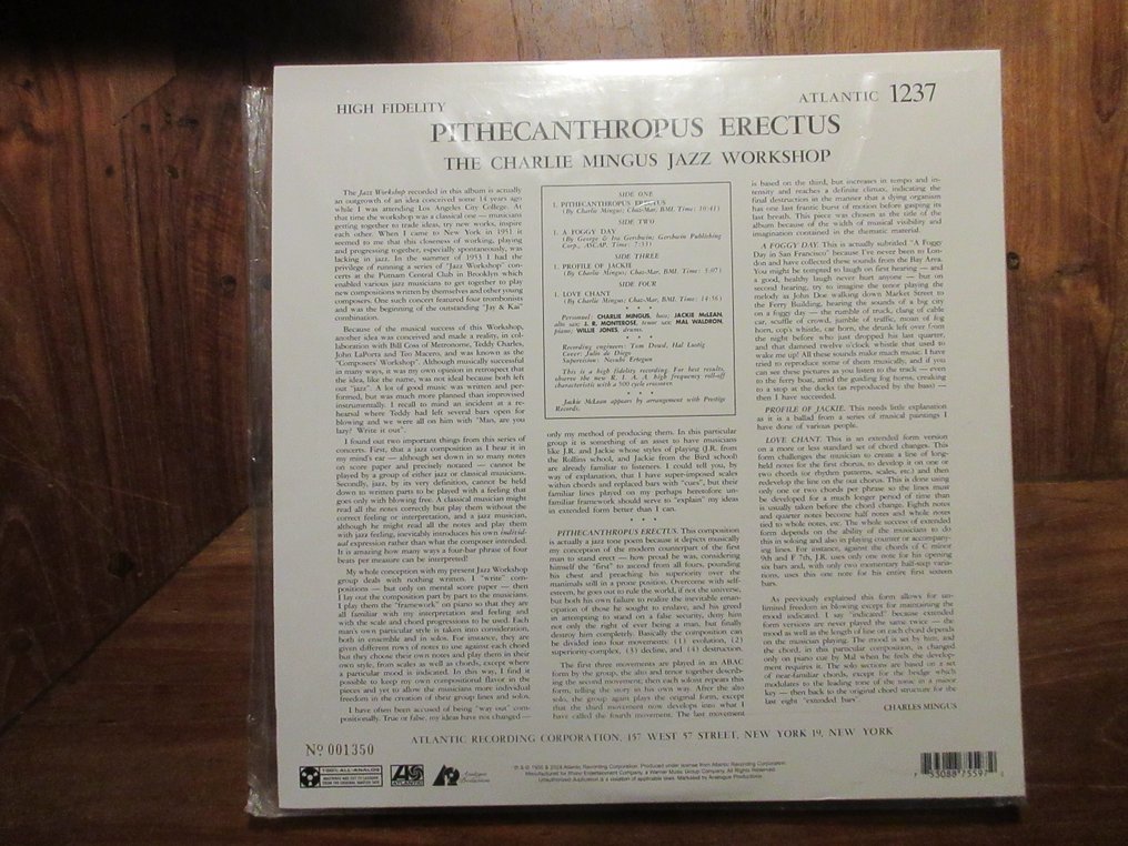 The Charles Mingus Jazz Workshop - Pithecanthropus Erectus - 2xLP Album (double album) - 2024 #3.2