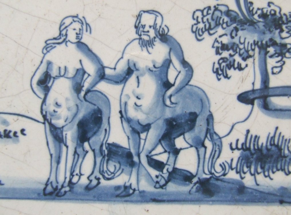  Πλακάκι - Μυθολογικό πλακίδιο με Κένταυρους. - 1650-1700  #1.0